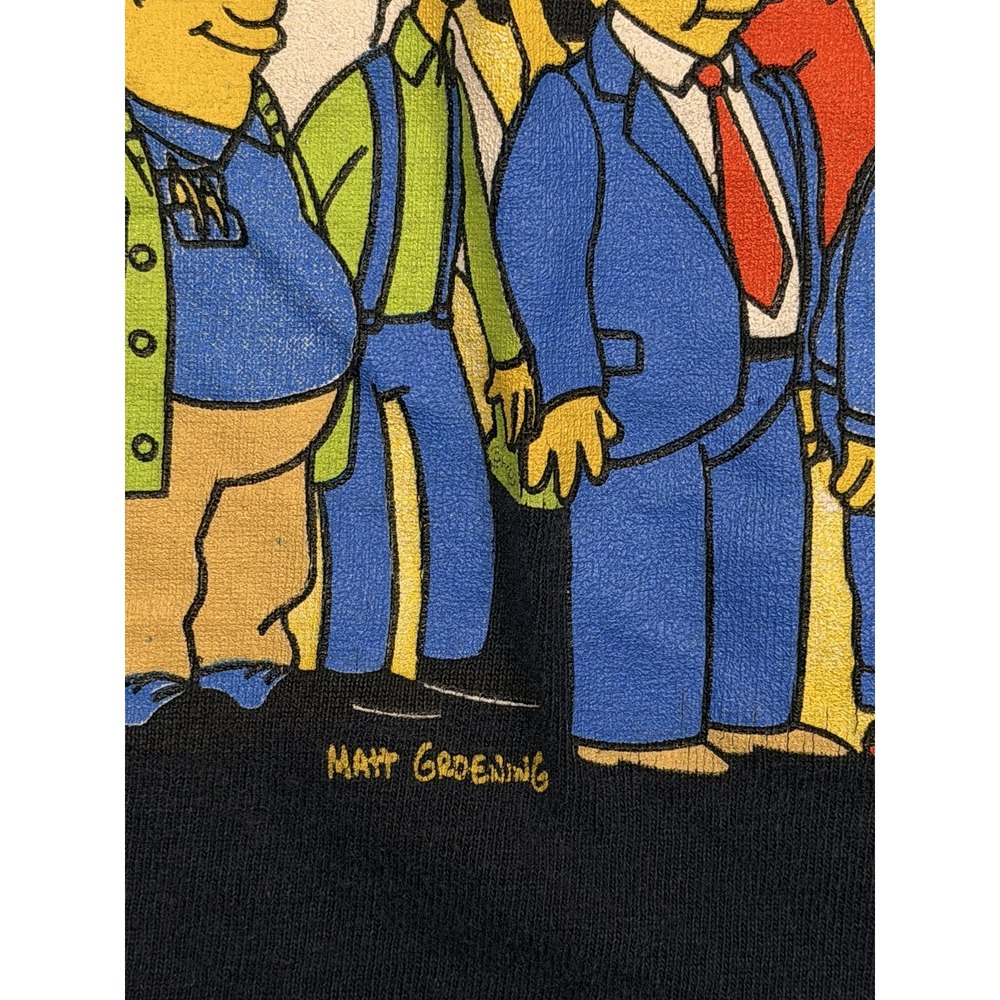 Fruit Of The Loom Shirt Mens Small Black The Simpsons Cast Graphic Cartoon Tee - Picture 3 of 8